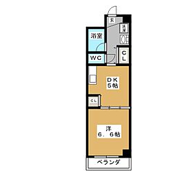 K-1 HILL 4階1DKの間取り