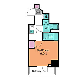 S-RESIDENCE松戸Cosmea 2階1Kの間取り