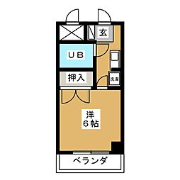 コンフォール小泉 1Kの間取図画像