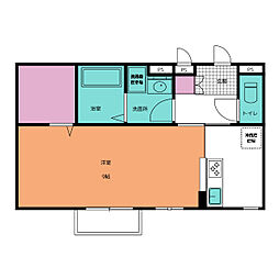ルミエール 1Kの間取図画像