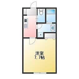 松戸市北松戸2丁目アパート 1Kの間取図画像