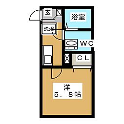 エスコート松戸新田 1Kの間取図画像
