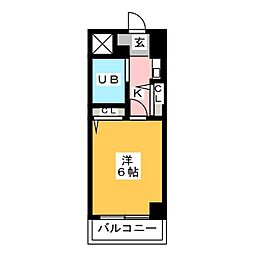 リッツハウス 1Kの間取図画像
