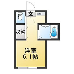 松戸荘 ワンルームの間取図画像