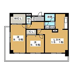 松戸宿楓雅24 2LDKの間取図画像