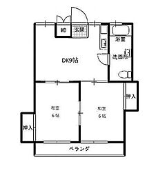 第二京葉マンション 2DKの間取図画像