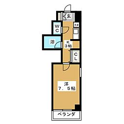 パティオNSファースト 1Kの間取図画像