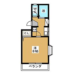 ゼファーマンション 1Kの間取図画像