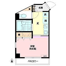 ドムールみすみ 2階1Kの間取り