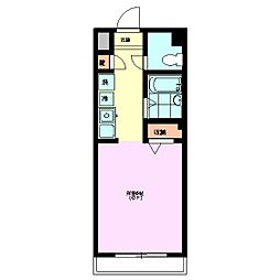 ミレネール・M 1Kの間取図画像