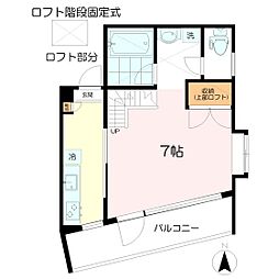 ベルコート武蔵野 1Kの間取図画像