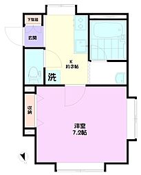 オリーブハウス 1Kの間取図画像