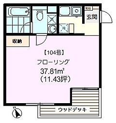 FOCO 1階1Kの間取り