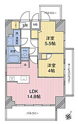 MODIER　HATAGAYA 3階2LDKの間取り