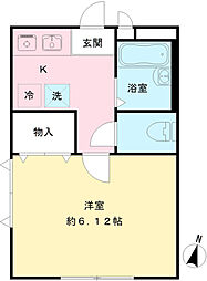 KSハイツ 2階1Kの間取り