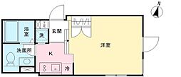 LAPiS原宿II 1階ワンルームの間取り