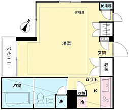 Hi-ROOMS哲学堂 ワンルームの間取図画像