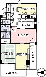 プラージュ仙川 3LDKの間取図画像