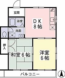 テラス・チェリオ 2DKの間取図画像