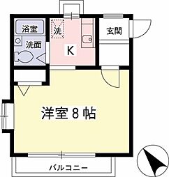タウンハウス菊野台 1Kの間取図画像