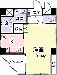 ハルモニー.調布 1Kの間取図画像
