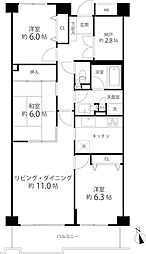 T'sgarden府中 3SLDKの間取図画像