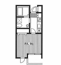 エマーレ永山 4階1Kの間取り