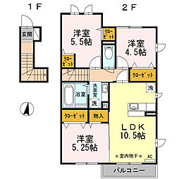 ラヴィタ弐番館 3LDKの間取図画像