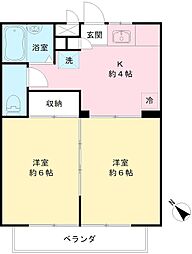 サニーコート桜ケ丘 2Kの間取図画像