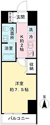 ピノサクラガオカ 1Kの間取図画像