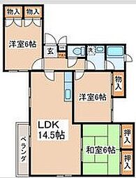 マウンテンハイツ永山 3LDKの間取図画像