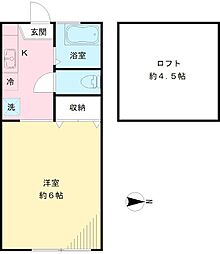 フロムココ1 ワンルームの間取図画像