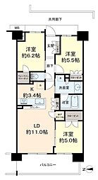 オハナ橋本 6階3LDKの間取り