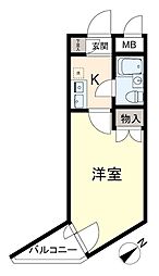 セントヒルズ橋本 2階1Kの間取り
