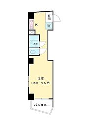 シャントレル ワンルームの間取図画像