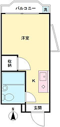 キャトルセゾン橋本1 ワンルームの間取図画像
