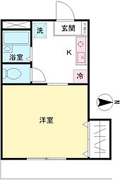 メゾンドアジュール 1Kの間取図画像