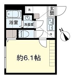 アザーレ・ルクス矢部 1Kの間取図画像