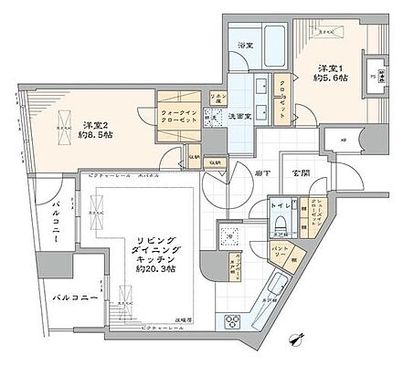 間取り 品川Vタワー 19階/1907