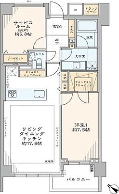 間取り パークナード元麻布 2階/202