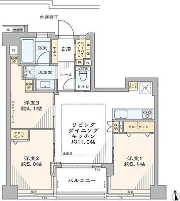 間取り プラハ東京八丁堀 3階/302