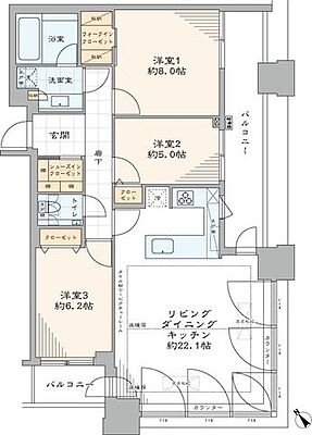 間取り ル・サンク大崎シティタワー 20階/2004