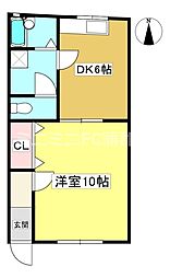 小田コーポ 1階1DKの間取り