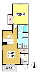 ソレイユ23 1階1LDKの間取り