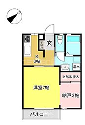 イースト フォー 三谷 1階1SKの間取り