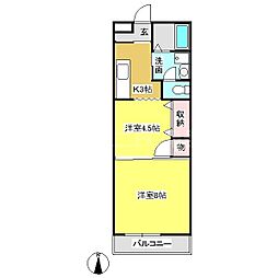 コーポあい 2Kの間取図画像