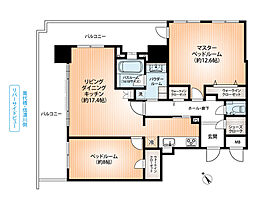 ザ・プレミア新潟萬代橋 2LDKの間取図画像