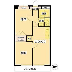 グリーンバンブー榎本 2LDKの間取図画像