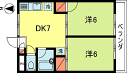 松ノ木第五ハイデンス 2DKの間取図画像