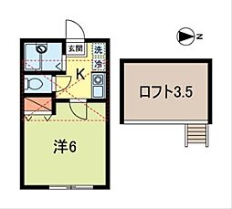 HSA 1Kの間取図画像